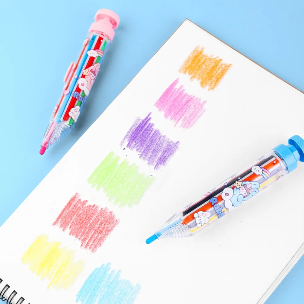 Colored Crayons 8 In 1 DIY Push Style Painting Tools For Kids colored crayons children painting supplies