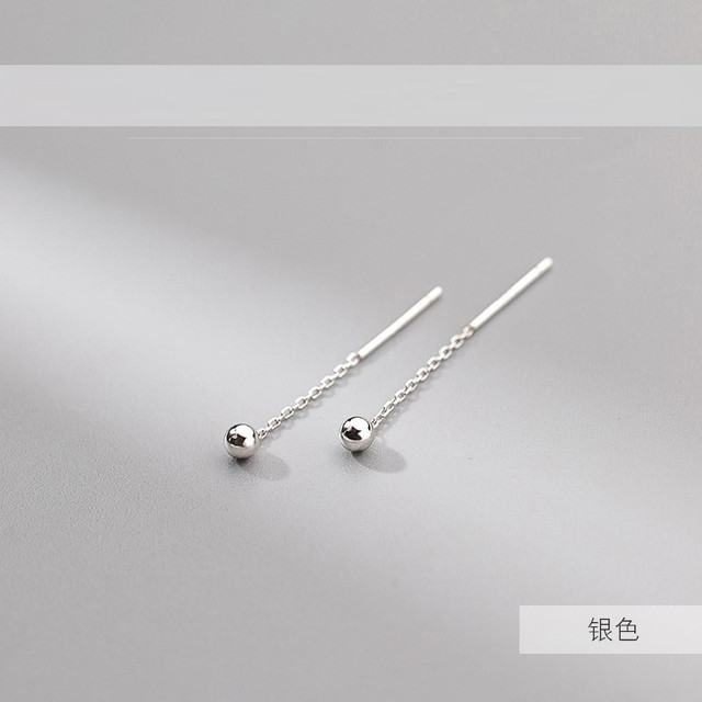 Trend Korean Long Wire Tassel Thread Chain Star Heart Beads Pendants Dangle Drop Earrings Straight Hanging Earings