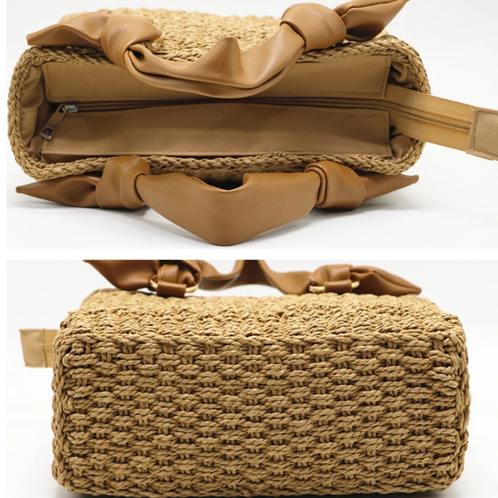 Bohemian Paper Rope Straw Bag Handmade Woven Box Bags for Women Handbags Hollow Travel Beach Bag New 2024 Basket Bags Clutch New
