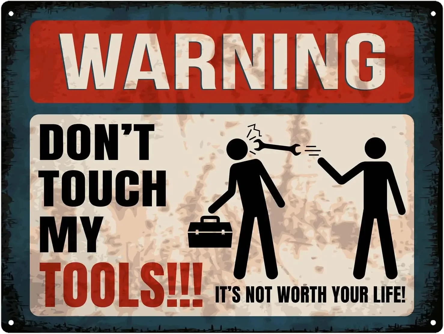 

Vintage Metal Tin Sign Funny Rustic Garage Signs Bathroom Bar Garden Retro Wall Decor Metal Sign Warning Do Not Touch My