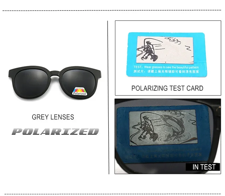 6-in-1-Magnet-Sonnenbrillen-Clip und Korrekturbrille für Myopie -0,5 bis -10, polarisierte oder Nachtsichtgläser, Männer und Frauen, kurzsichtige Brillen, F236 – Detail 8