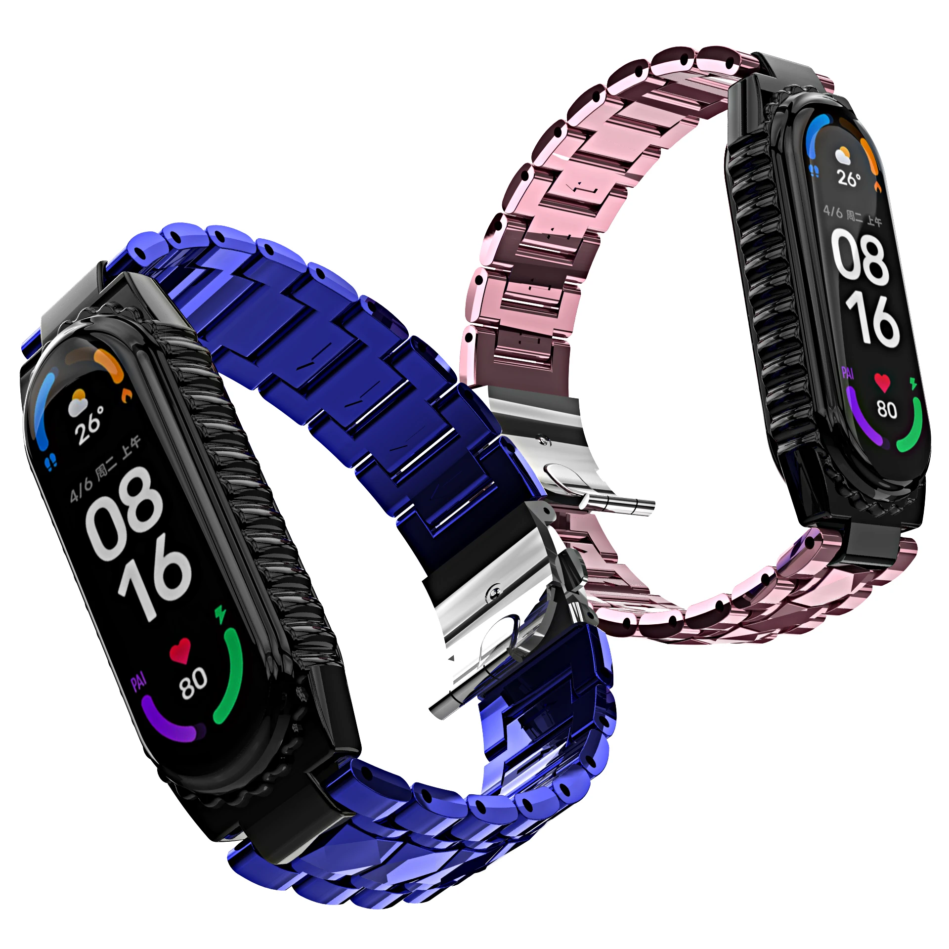

Metal strap + watch case For Xiaomi Mi band 7 6 5 4 Stainless Steel Anti-Drop Sports Bracelet Wristband For Xiaomi Mi band 3