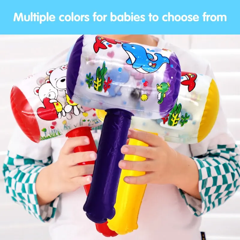 Inflatable Hammer Toys Inflatable Hammer with Bell Air Hammer Baby Toys Kids Toys Party Supplies Inflatable Swimming Pool Baby Toy Stick