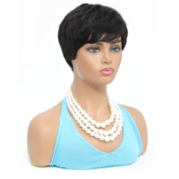 Perruques Pixie Cut pour femmes, perruque courte en cheveux humains avec frange, perruque Pixie Cut à couches, cheveux humains brésiliens 9A, perruque entièrement fabriquée à la machine 4