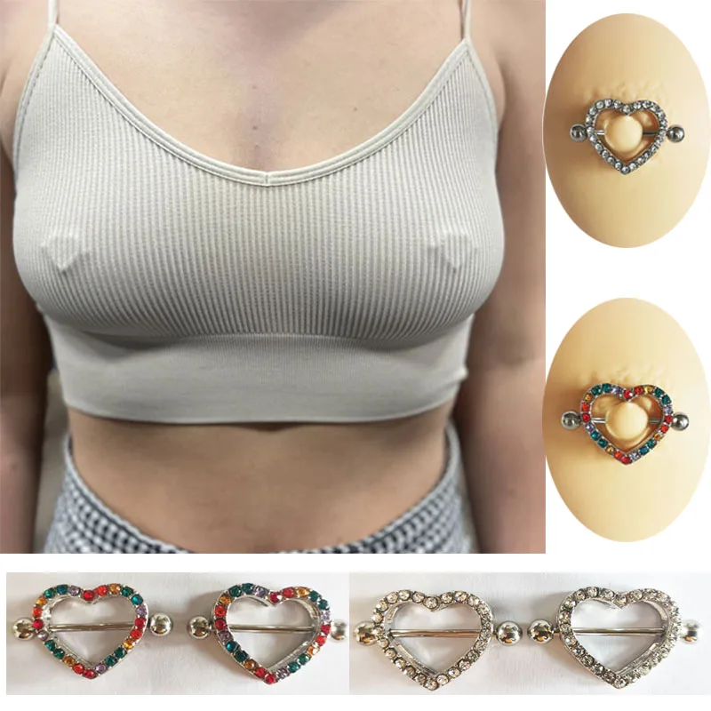 SurgicalStainlessSteelHeartNipplePiercingJewelryNippleRingsfor
