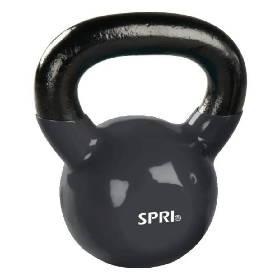 Kettlebell Weights Deluxe Cast Iron Vinyl Coated Comfort Grip Wide Handle Color Coded Kettlebell Weight Set