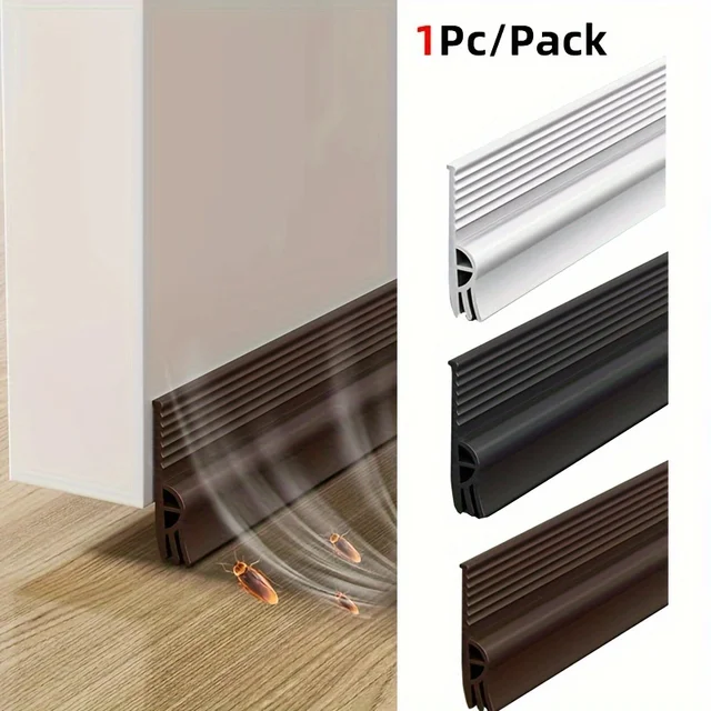 28/50mm Height Door Bottom Weatherstripping Windproof Dust Insect Prevention Self-Adhesive Triple-Thickening Window Seal Strip 1