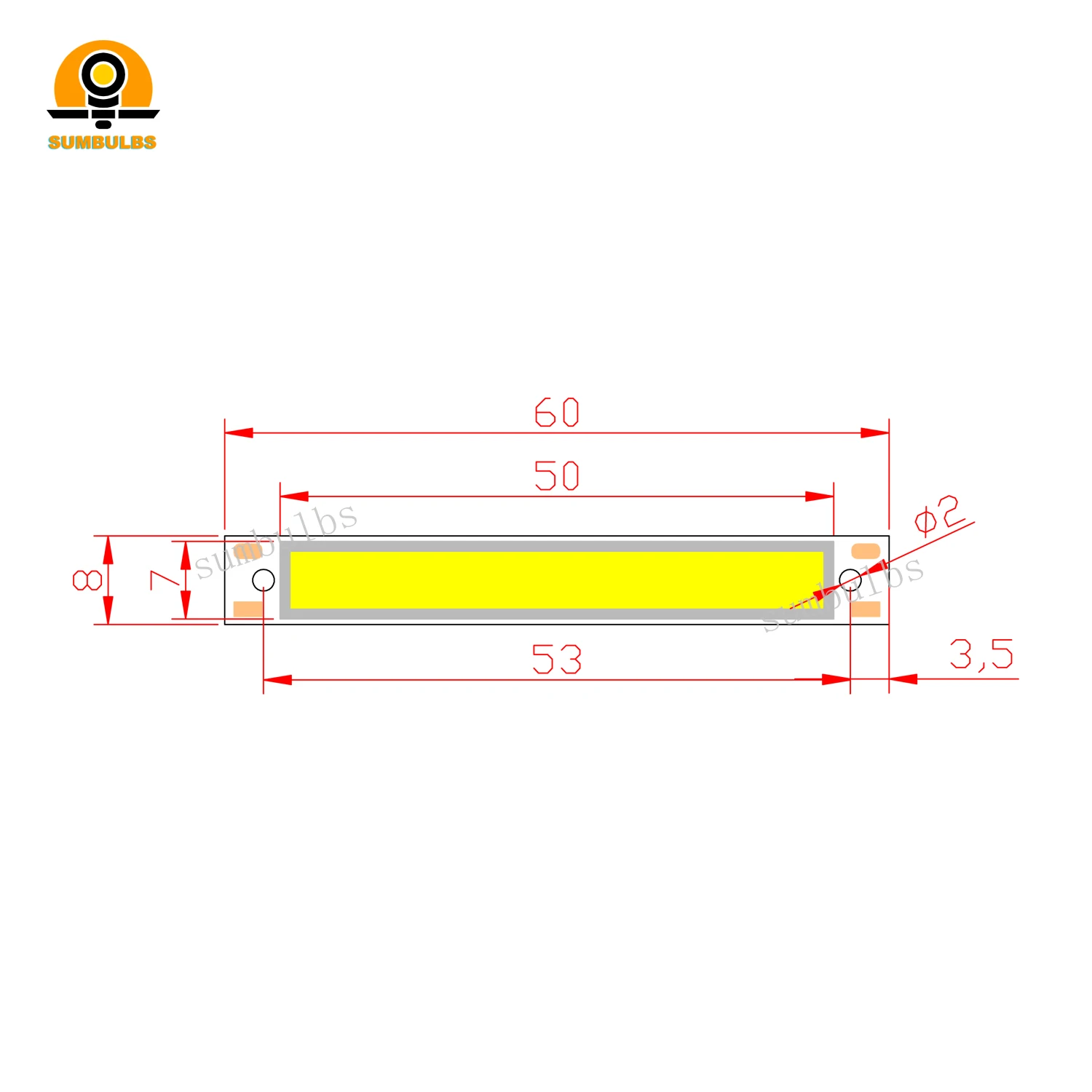 뜨거운 판매 3V 3.7V DC 60mm 8mm LED 스트립 1.5W 3W 따뜻한 차가운 흰색 파란색 빨간색 COB 광원 DIY 자전거 작업 램프
