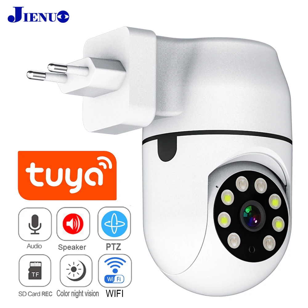 Telecamera IP HD Tuya PTZ monitoraggio automatico umano senza fili Cctv sorveglianza di sicurezza Smart Cloud colore IR visione notturna Wifi Home Cam