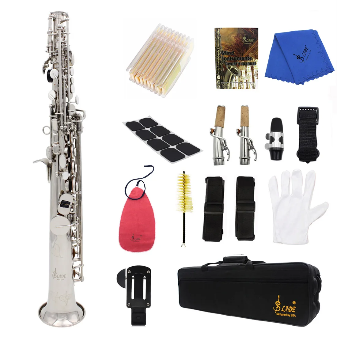 Slade Soprano Dritto Sassofono B Sassofono Piatto In Ottone Professionale Sax Soprano Strumenti A Fiato Con Parti Di Sassofono
