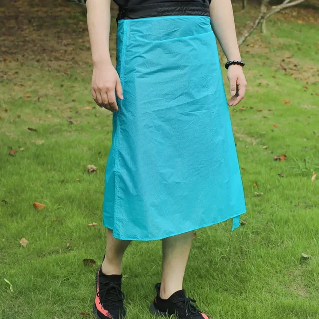 1pc 15D Nylon Ultra-Light Rain Skirt With Storage Pouch Waterproof Kilt Rain Pants Cycling Camping Hiking Rain Pants Half Poncho 2