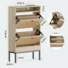 Shoe Cabinet, Shoe Storage Cabinet with 2 Flip Drawers, Slim Shoe Storage Rack with Charging Station for Entryway Hallway Living 2