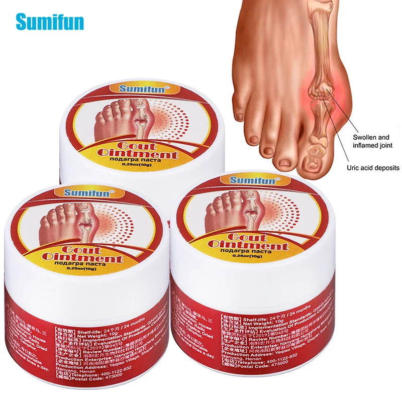 

3pcs Sumifun Bunion Gout Pain Relief Cream Toe Joint Valgus Corrector Ointment Hallux Lumbar Arthritis Knee Pain Medical Plaster