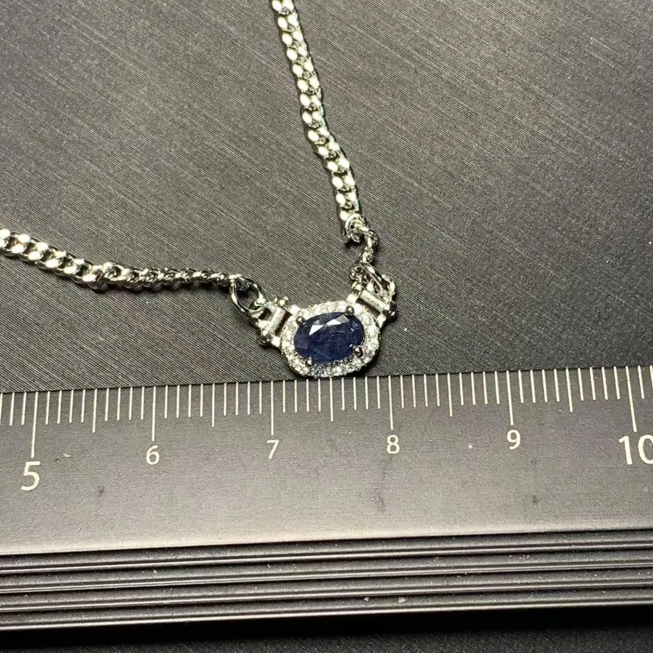 HEYYA STONE Oval Natural Sapphire Pendant Necklace For Women stainless steel Simple Fine Jewelry Gemstone Classic Style pendant necklace
