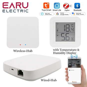 Tuya ZigBee 스마트 게이트웨이 허브, 블루투스 메쉬 음성 리모컨, 무선 및 유선 게이트웨이 브리지, 스마트 라이프, 알렉사 구글 홈