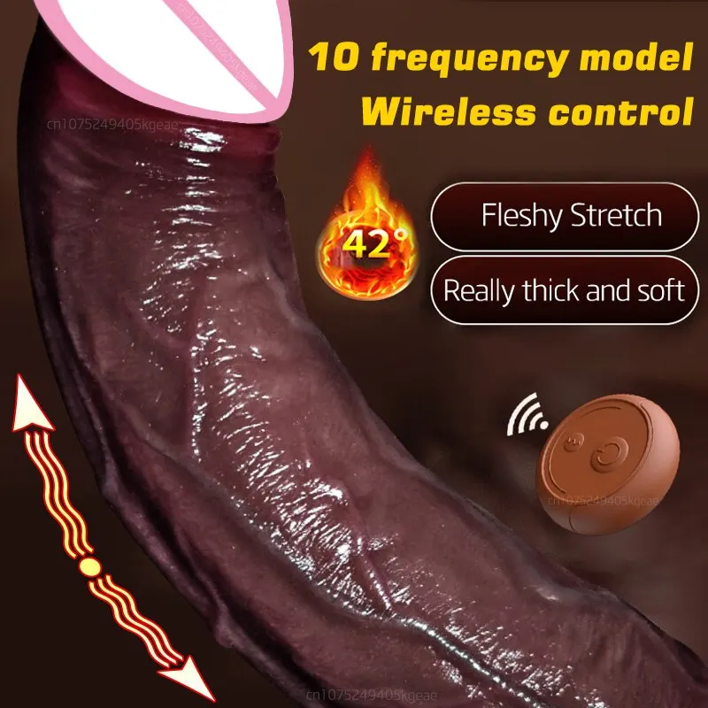 Automatic Telescopic Wireless Vibration Realistic Liquid Soft Silicone Huge Dildo Adult Sex Toys For Women And Couples sex toys