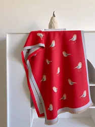 Luxurious Cashmere Blanket Scarf - Warm Pashmina Shawl & Winter Wrap with Elegant Print Design (Red)