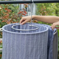 1Pcs Round spiral Quilt Sheets Hanger Stainless Steel Rotating Drying Rack Save Space Blanket Hanger Outdoor Home Balcony Hanger 2