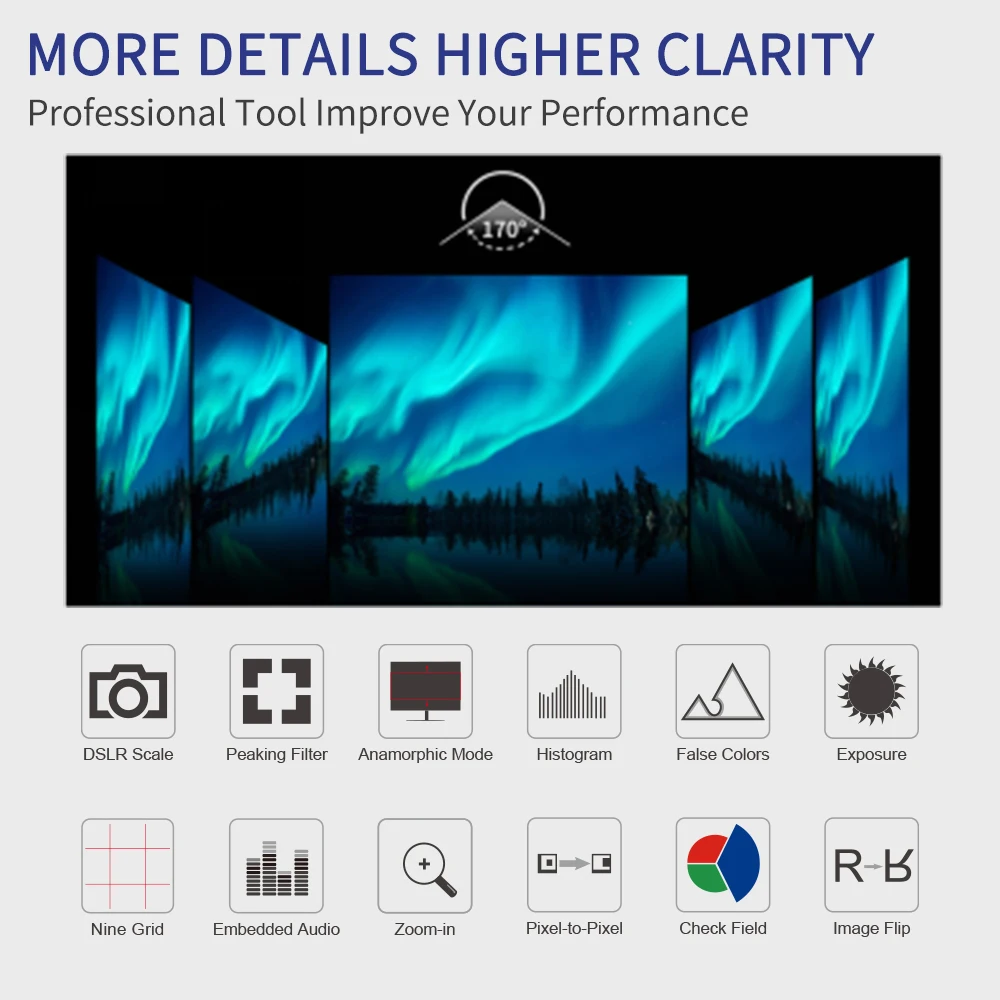 FEELWORLD FW1018SPV1 10.1 Inch IPS 1920X1200 3G-SDI HDMI Camera-Top Monitor with Focus Assist Histogram False Colors Exposure