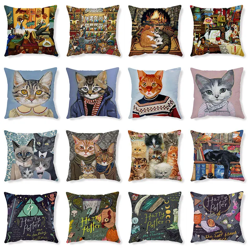

Cat Plush Pillowcase Home Decoration Sofa Cushion Cover Short Plush Pillowcase Office Seat Cushion Cover 45x45 4040 50x50 60x60