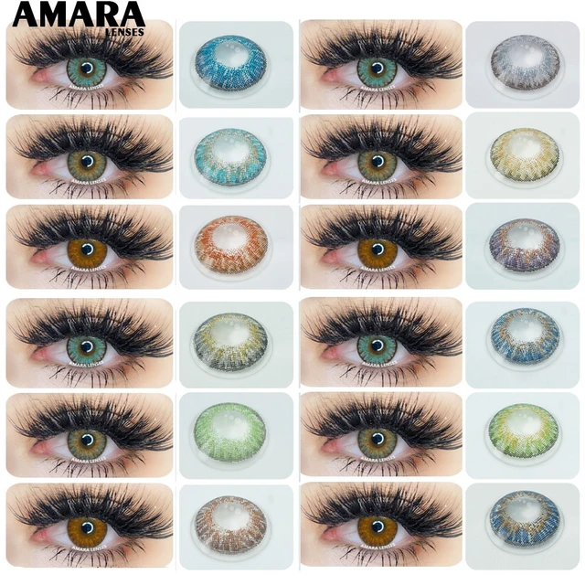 AMARA Colored Contacts Yearly Eye Contacts 3 Tone Contact Lenses For Eyes  Non Prescription Color Contact Lens Multicolore - AliExpress