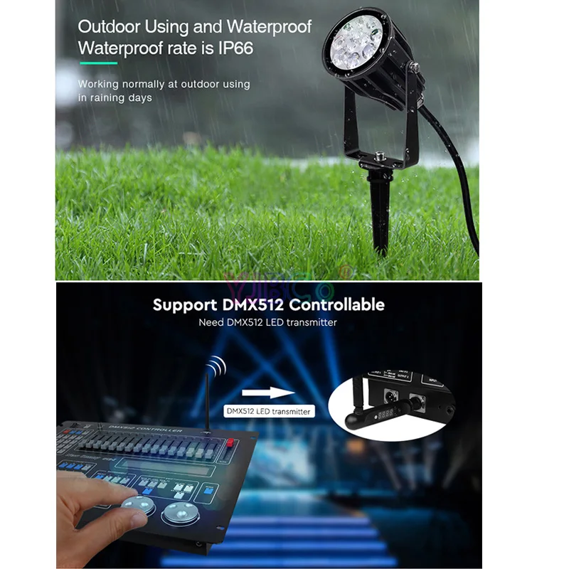 Miboxer 6W RGBCCT LED Garden Lights Waterproof IP66 Smart Outdoor Lawn Lamp FUTC04ZR Zigbee 3.0 gateway/2.4G RF Remote Control