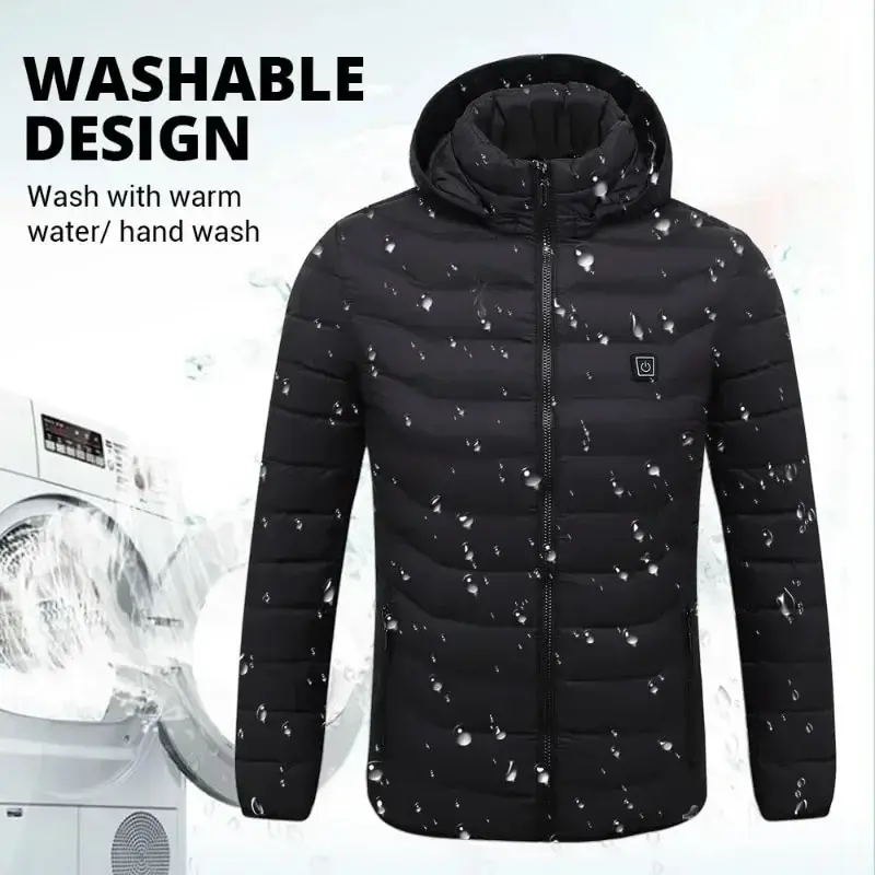 USB Heating Jackets Men Women 19/21 HEATING ZONES Winter Warm Heated Parkas Electric Waterproof