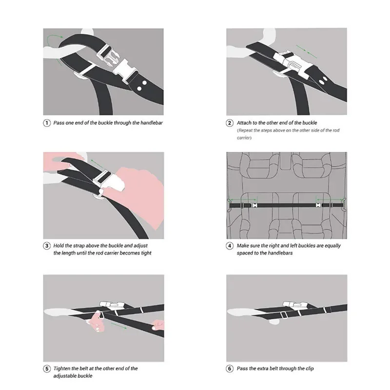 Adjustable Magic Tape Fishing Rod Strap for Car SUV MVP RV Vehicle Interior Fishing Rod Holder Secure Strap Male Female Children