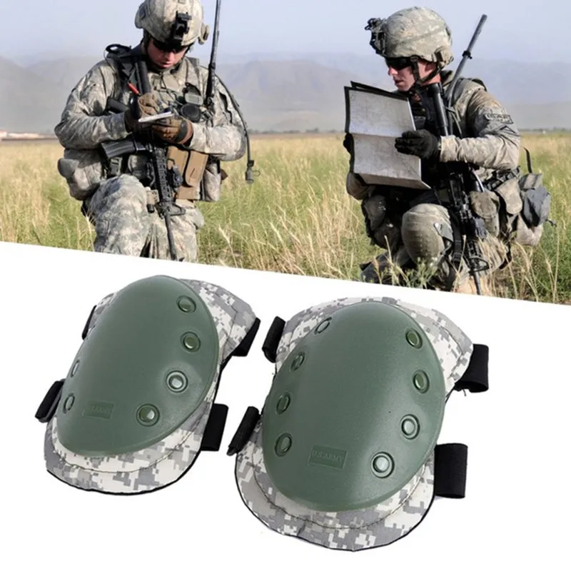 Tactical Combat Protective Knee and Elbow Protector Pad Set protective gear set for Adult Military Gear Army Green Camouflage Elbow and Knee Pads