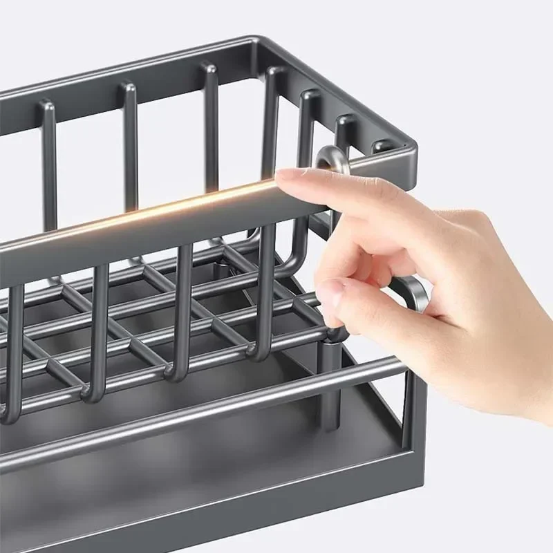 Kitchen Sink Drain Rack Organizer ABS Plastic Self-draining Sink Shelf Soap Sponge Holder Dishcloth Towel Rack filter basket 3
