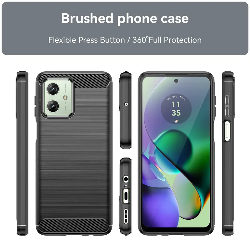 Carbon Fiber Shockproof Silicone Bumper Case - 6.5 inch Protection Cover
