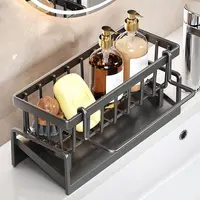 Kitchen Storage Rack Useful Self-draining Sink Shelf Sponge Holder Organizer Hanging Soap Basket Bathroom Cosmetic Shelf 2