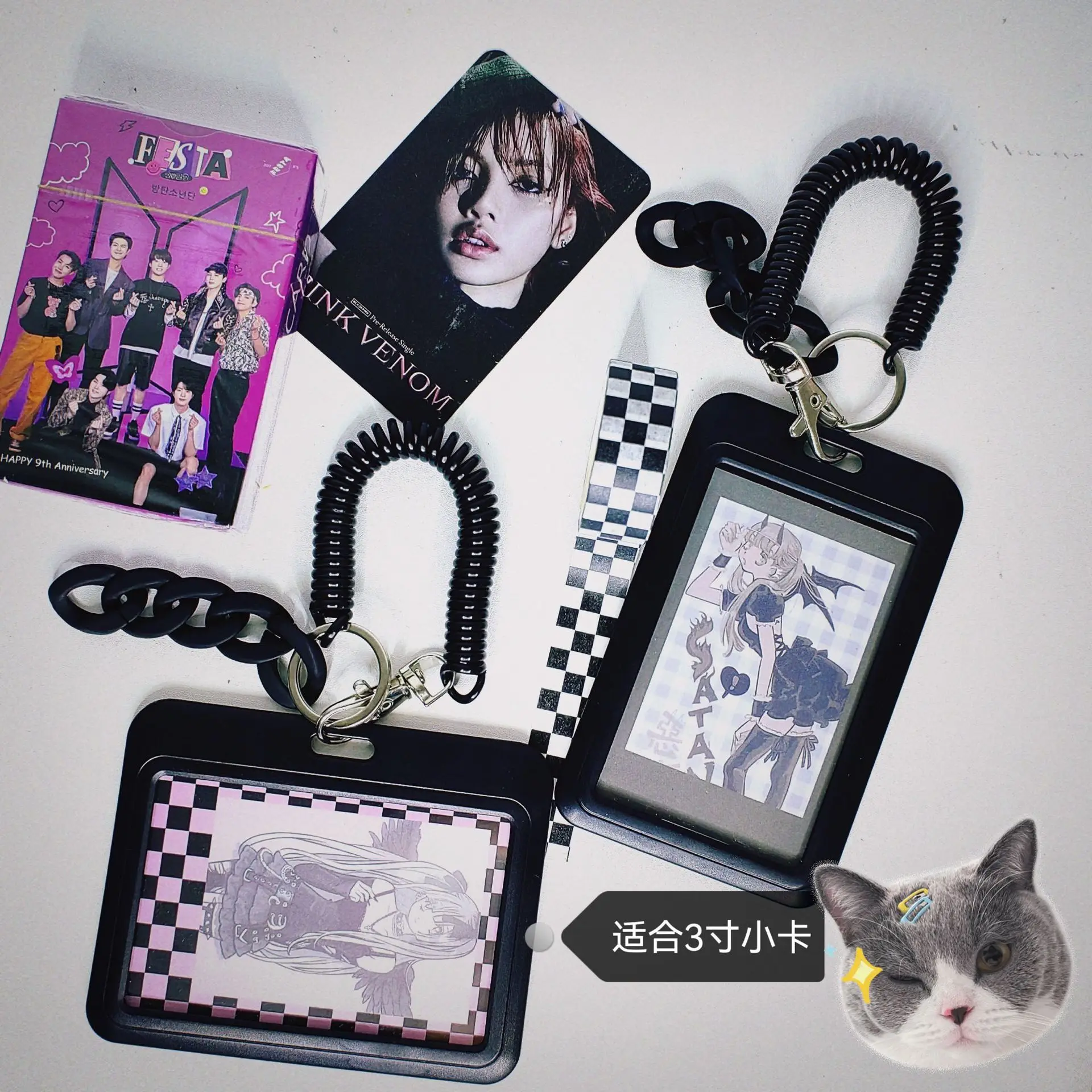 MINKYS Black Series Kpop Photo Card Holder Idol Photo Protective Display Photocards Protective Holder Kawaii Stationery 6