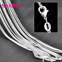 Chaîne à maillons en argent Sterling 925 pur, bijoux de collier avec fermoirs à homard lisses et solides de 16 à 30 pouces, vente en gros, 10 pièces 3