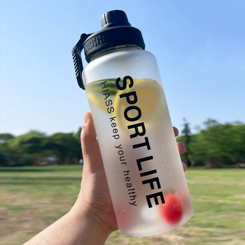 1000ml Sports Water Bottle Frosted Space Cup Large Capacity Leakproof Outdoor Travel Kettle