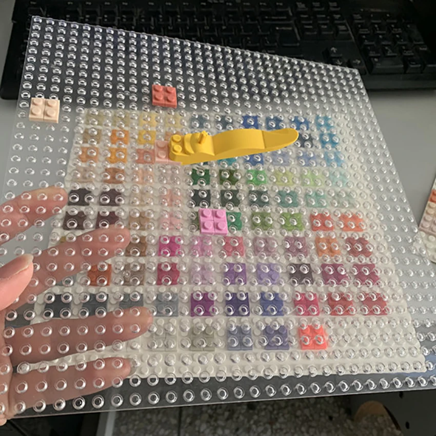 Aquaryta Transparent 32x32 Dots Classic Base Plates Blocks Small Size DIY Bricks Baseplates ABS Plastic Assembly Plate Child Toy 3