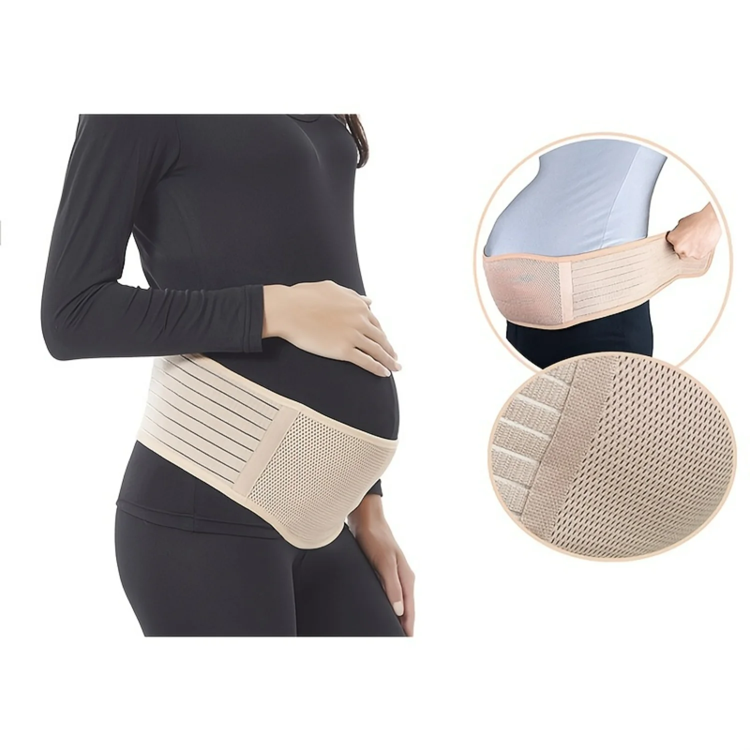 Soft Pregnancy Support Belt for Single & Twins-Adjustable Maternity Wear Relieves Pubic Bone Pain, Supports Buttocks, and Prov