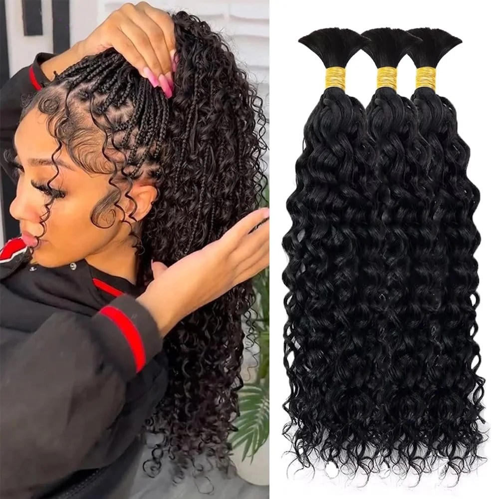 Human Braiding Hair Curly Bulk Human Hair For Braiding No Weft Bundles for Wet and Wavy