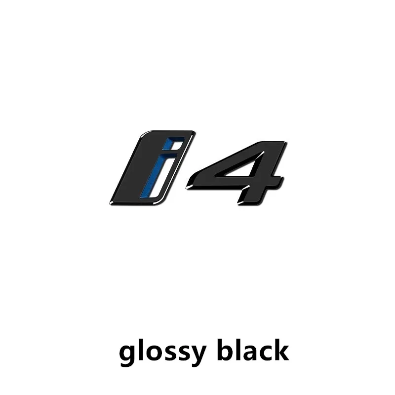 ملصقات سيارة ثلاثية الأبعاد مادة ABS رسائل خلفية شعار الجذع الباب الخلفي الشارات لسيارات BMW i4 ix4 أسود فضي
