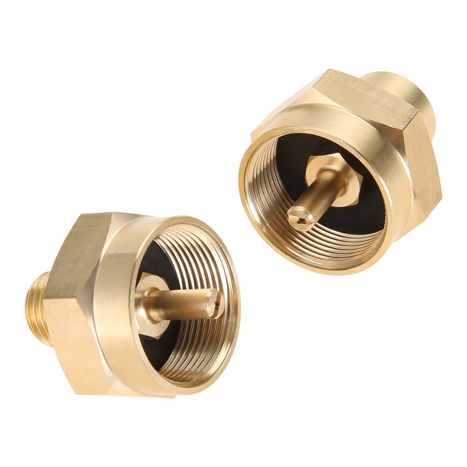 1LB Propane Gas Bottle Refill Adapter Grill Stove Connector with 1/4" NPT Thread 1LB Bottle Connection to 1/4" NPT 2 Pcs/set