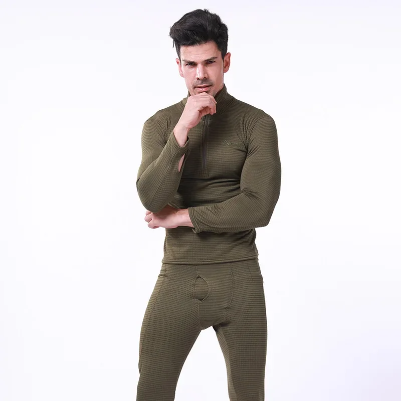 Winter Men Thermal Underwear Sets Compression Fleece Sweat Quick Drying Thermo Clothing
