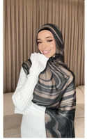 New Trend Scarf Digital Printed  Thin Material Printed Light Weight Muslim Cotton Rayon Viscose Woven Women Shawl Hijab Scarf