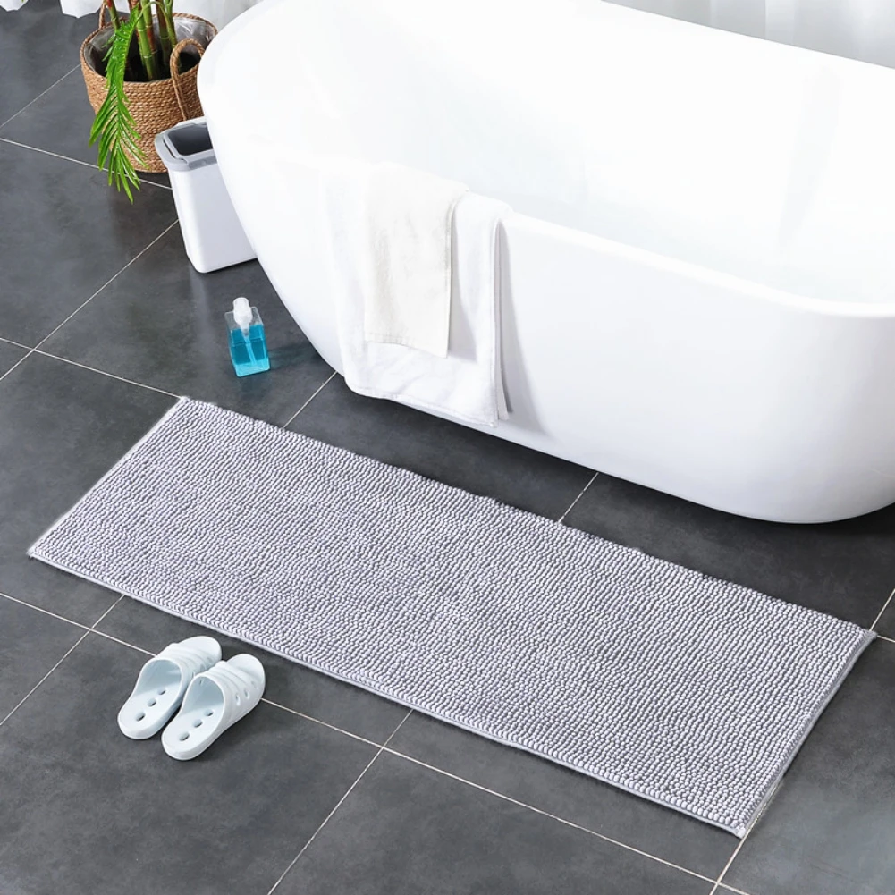 

Microfiber Chenille Bath Mat Water Absorb Anti Slip Bathroom Rug Carpet for Living Room Floor Mat Bathroom Carpet