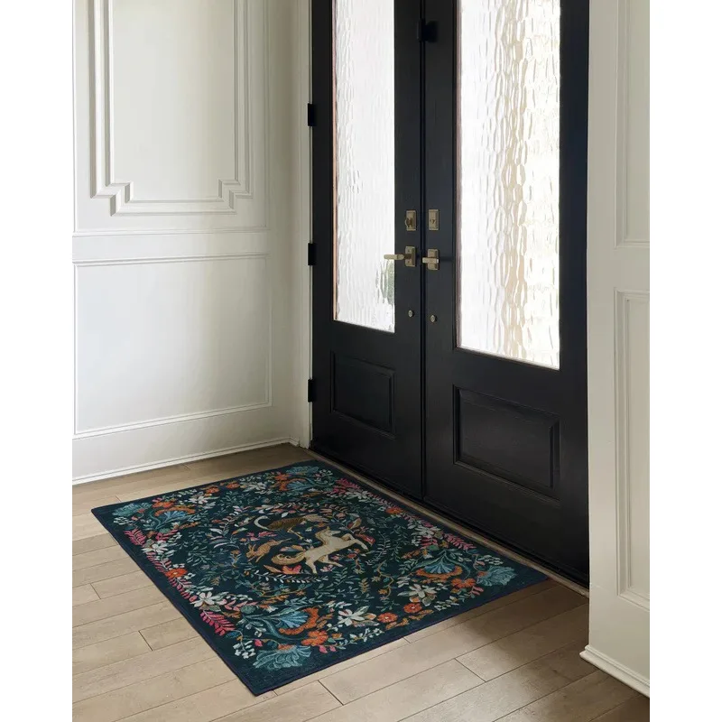 Iris Apfel Protea Forest Green Rug for Living Room Floral Aesthetic Ornate Gothic Home Decor Carpet Anti-slip Washable Floor Mat floor mat plush rug decorative carpet silk wool rug plush carpet non slip carpet imitated cashmere carpet anti skid flooring