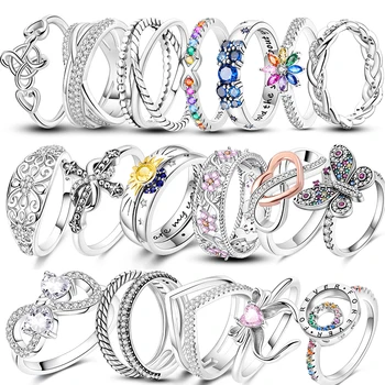 Women Rings 925 Sterling Silver Luxury Stackable Ring Original Design Zircon Finger Rings High Quality Wedding Jewelry Gift 1