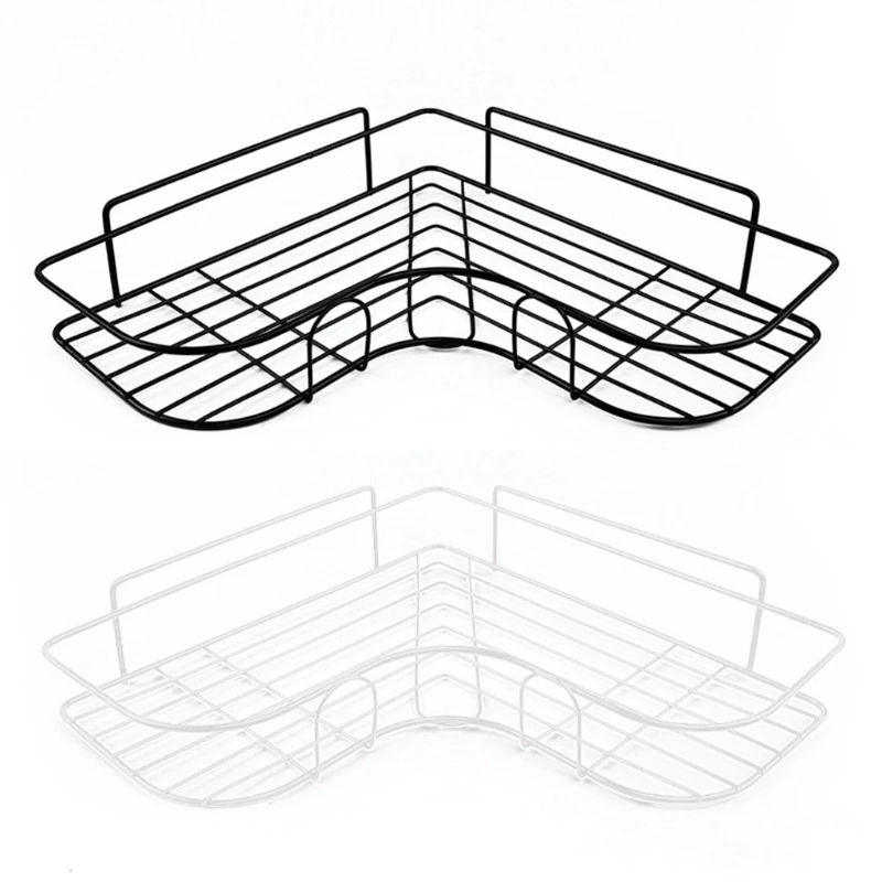 

Wall Mount Tray Shampoo Holder Shower Corner Wall Shelf No Drilling