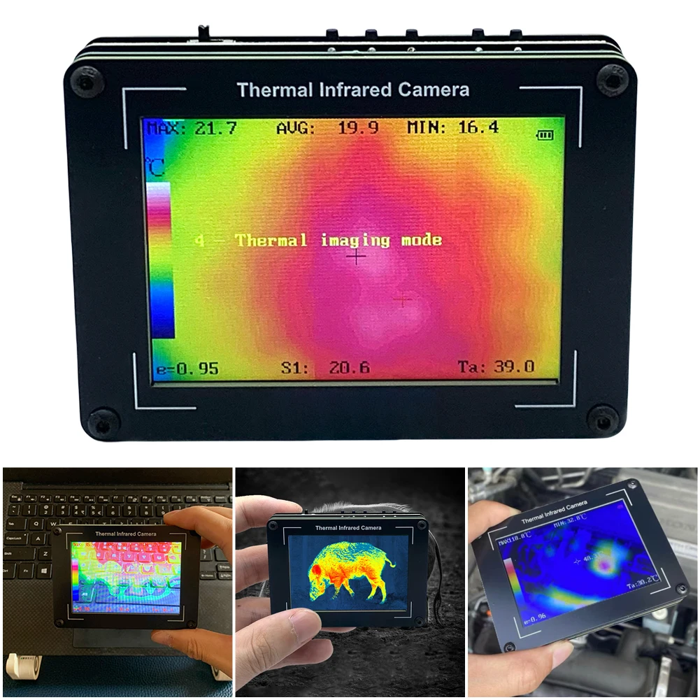 3.5 Inch Thermal Infrared Camera -40-450℃ 32x24 Pixel Thermal Imaging Camera Infrared Thermal Imager for Inspection