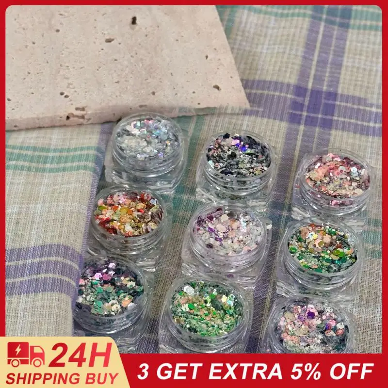 

Яркие цветные блестки, ультратонкий материал, декоративные наклейки для ногтей, праздничные модные блестки