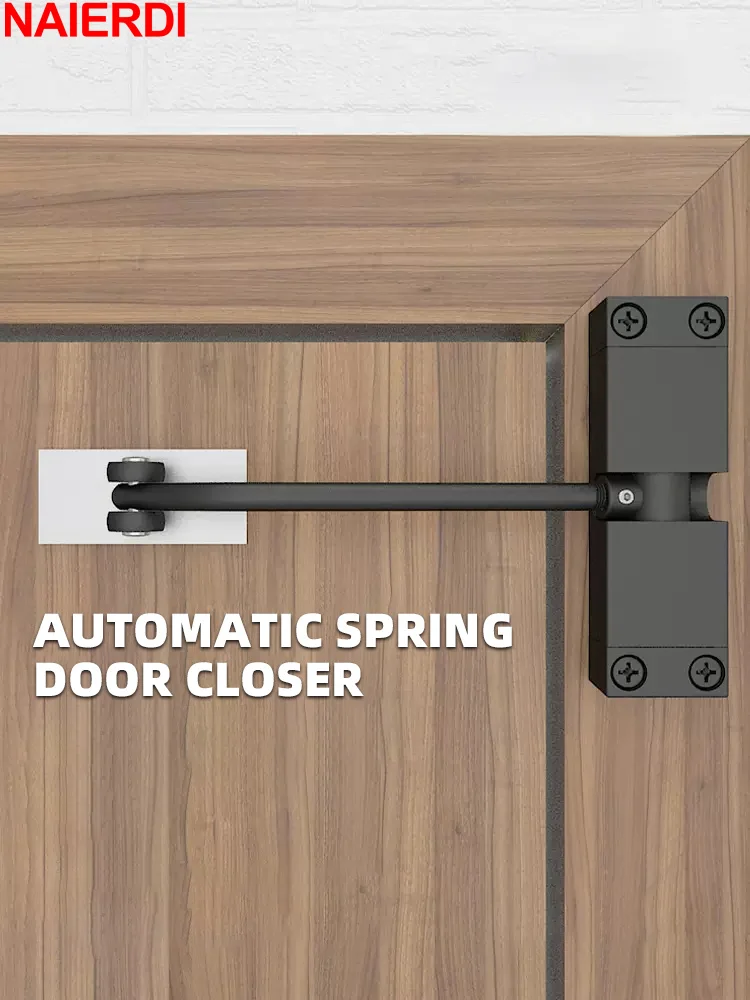 Naierdi- Primavera Porta Closer Dobradiças Ajustáveis Automáticas Home Security Rolha de Porta Móveis Hardware Aço Inoxidável