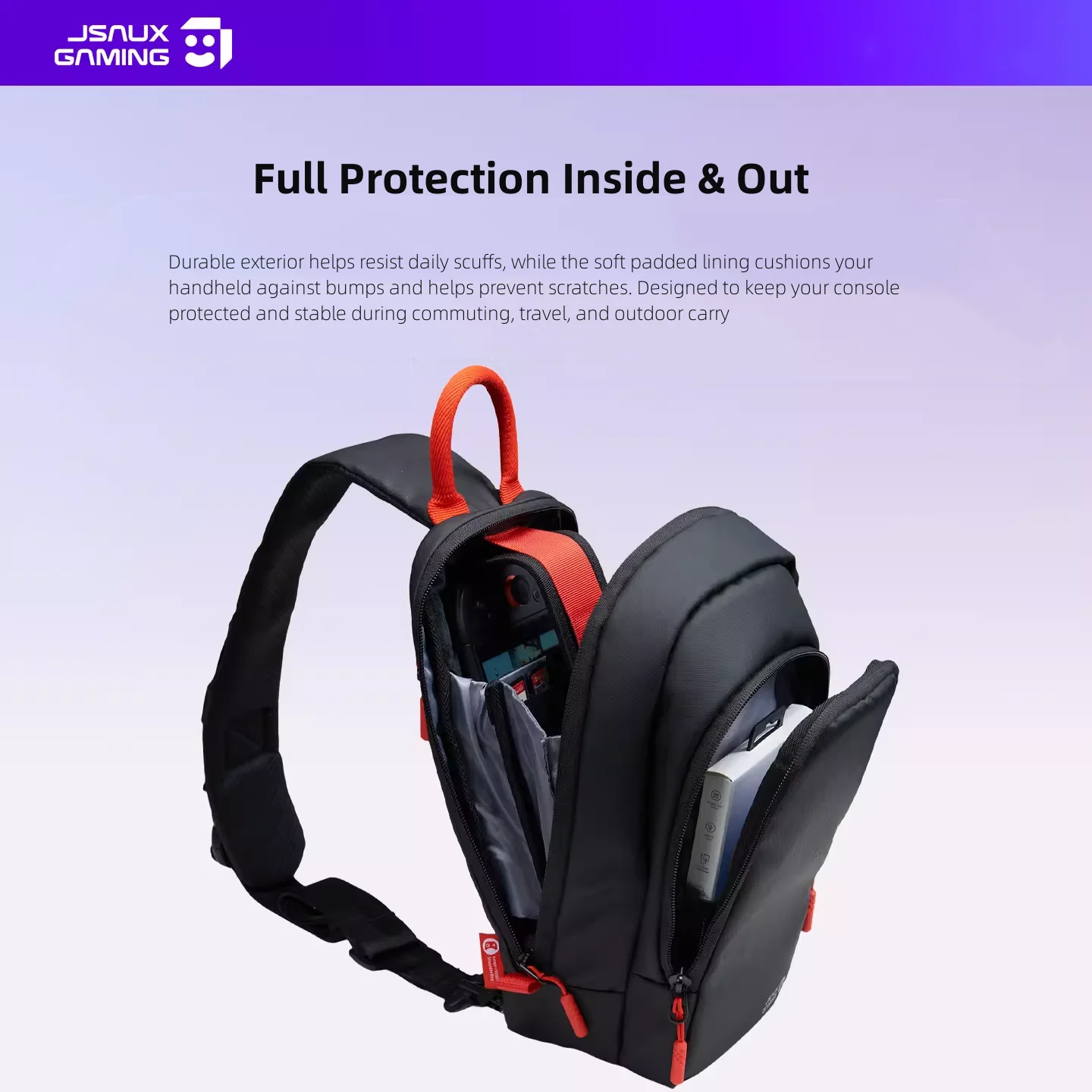 JSAUX 슬링 크로스바디 백 (ROG Xbox Ally X (2025)용), 콘솔 및 액세서리 보호용 여행용 게임 파우치, BG0131